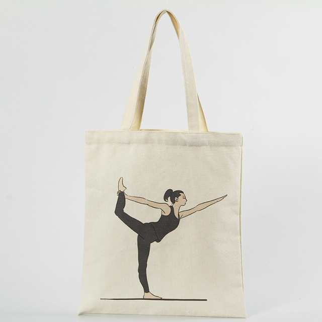 Yoga Pattern Canvas Handbag