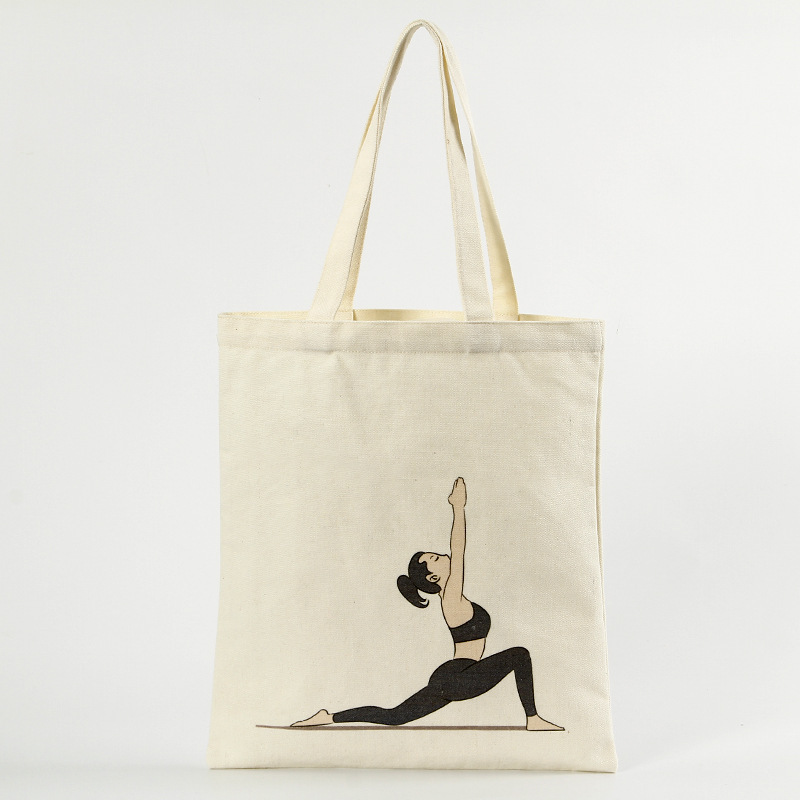 Yoga Pattern Canvas Handbag