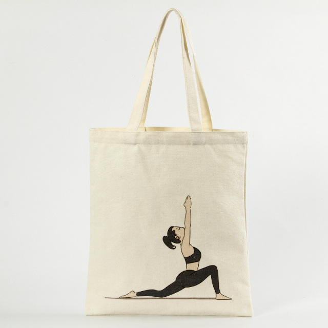 Yoga Pattern Canvas Handbag
