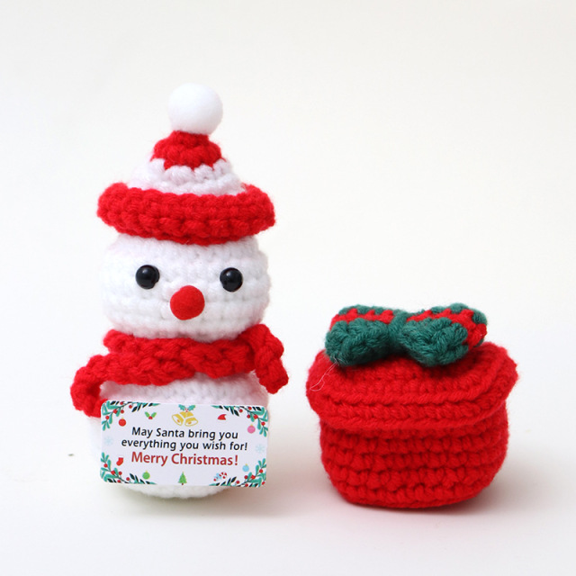 Mini Funny Handmade Knitted Christmas Doll