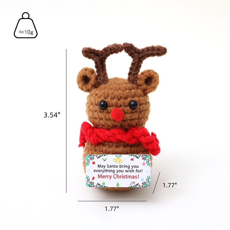 Mini Funny Handmade Knitted Christmas Doll