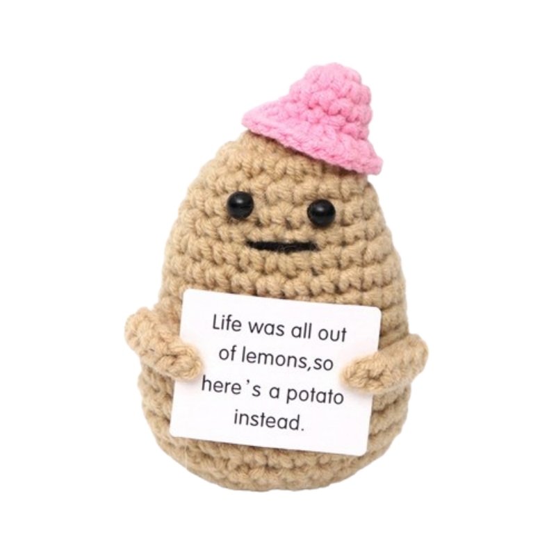 Mini Funny Handmade Knitted Positive Potato