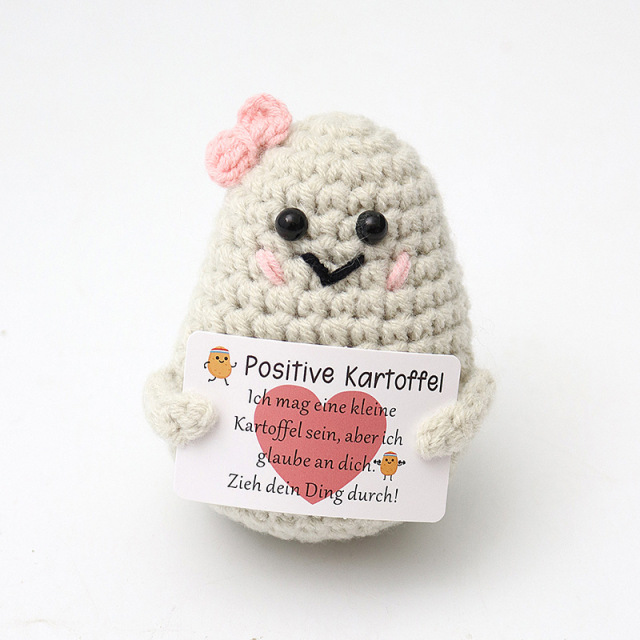 Mini Funny Handmade Knitted Positive Potato