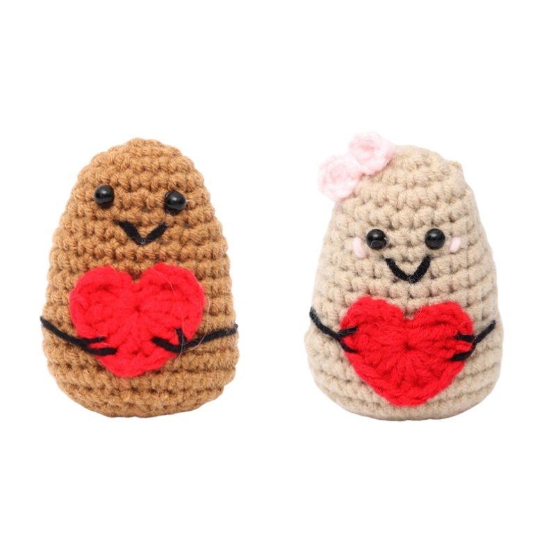 Mini Funny Handmade Knitted Positive Potato