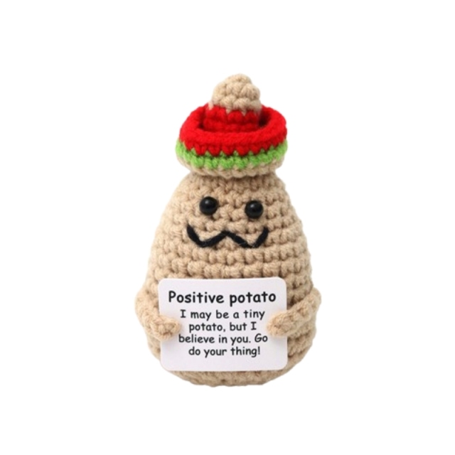 Mini Funny Handmade Knitted Positive Potato