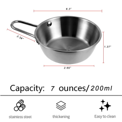 Stainless Steel Camping Bowl With Handle