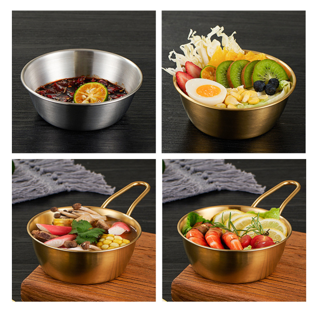 Stainless Steel Camping Bowl With Handle