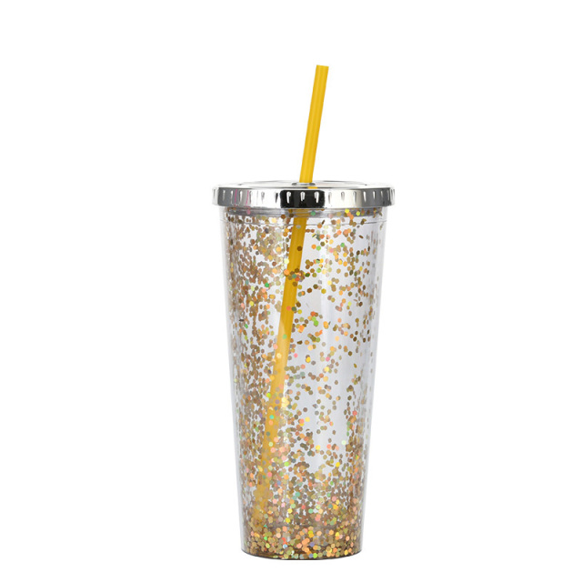 24oz Glam Glitter Tumblers with Straw