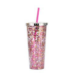 24oz Glam Glitter Tumblers with Straw