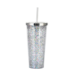 24oz Glam Glitter Tumblers with Straw