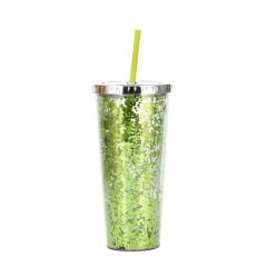 24oz Glam Glitter Tumblers with Straw