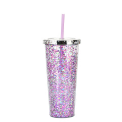 24oz Glam Glitter Tumblers with Straw
