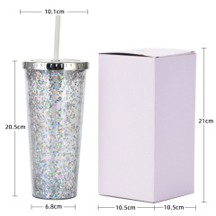 24oz Glam Glitter Tumblers with Straw