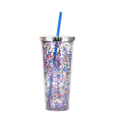 24oz Glam Glitter Tumblers with Straw