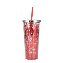 24oz Glam Glitter Tumblers with Straw