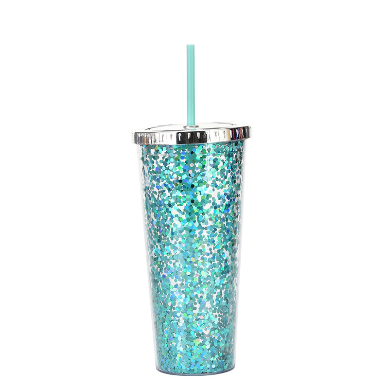 24oz Glam Glitter Tumblers with Straw