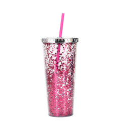 24oz Glam Glitter Tumblers with Straw