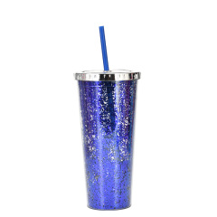 24oz Glam Glitter Tumblers with Straw