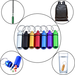 Aluminum Pill Case with Key Chain