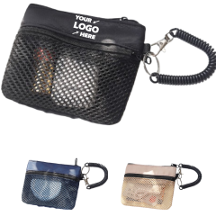 Compact Nylon Mesh Double-Layer Storage Pouch