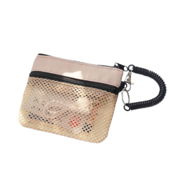 Compact Nylon Mesh Double-Layer Storage Pouch