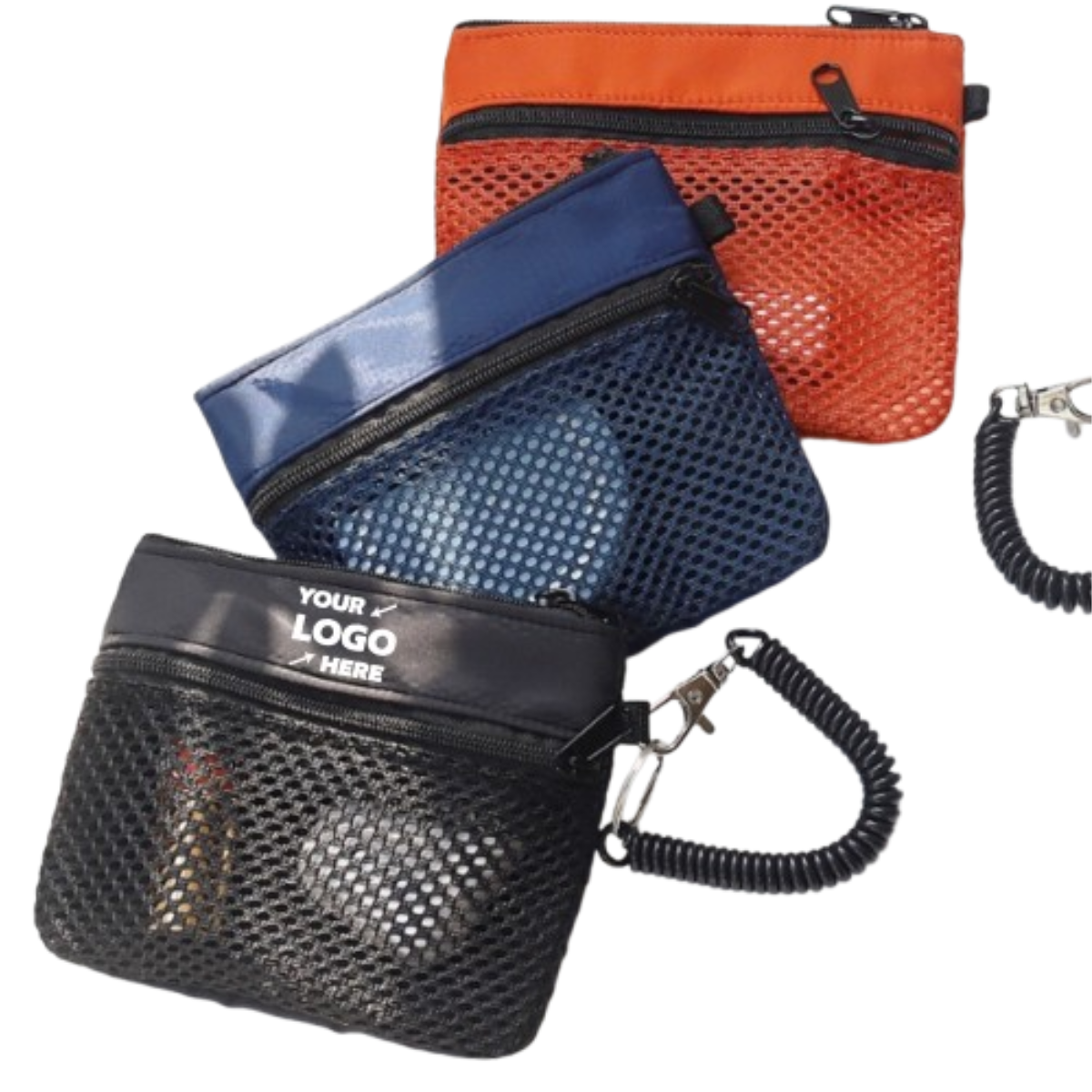 Compact Nylon Mesh Double-Layer Storage Pouch