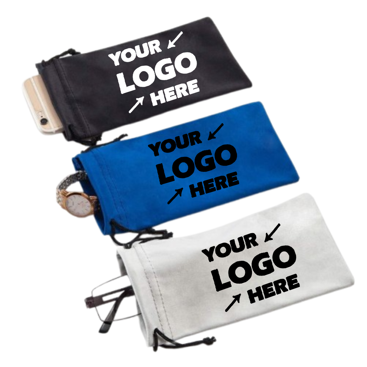 Premium Microfiber Sunglasses Pouch, Solid Color Eyewear Bag