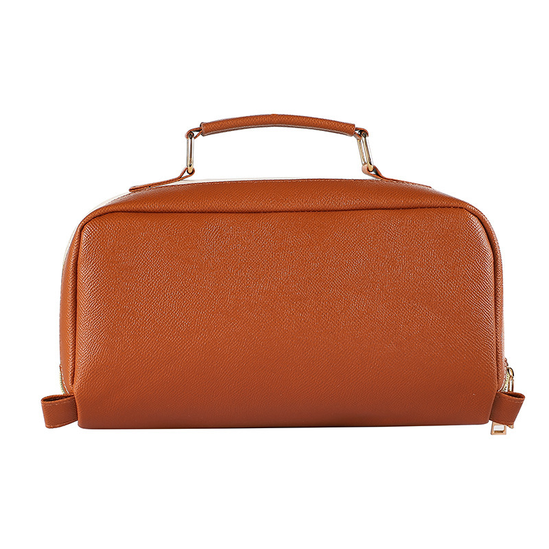 Premium Travel Cosmetic Organizer Bag With Leather Handle