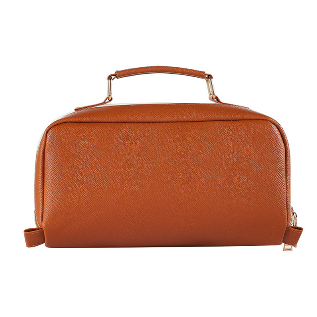 Premium Travel Cosmetic Organizer Bag With Leather Handle