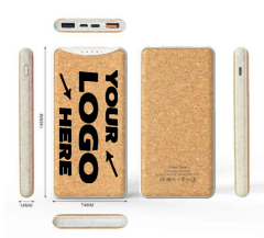 Sustainable Cork & Wheat Straw Portable Power Bank