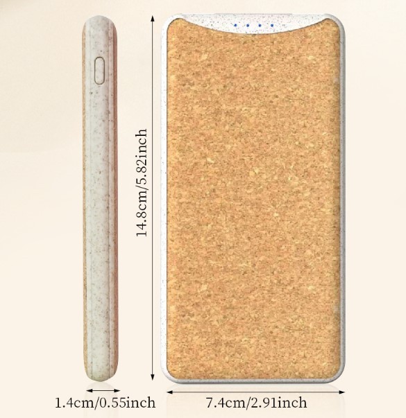 Sustainable Cork & Wheat Straw Portable Power Bank