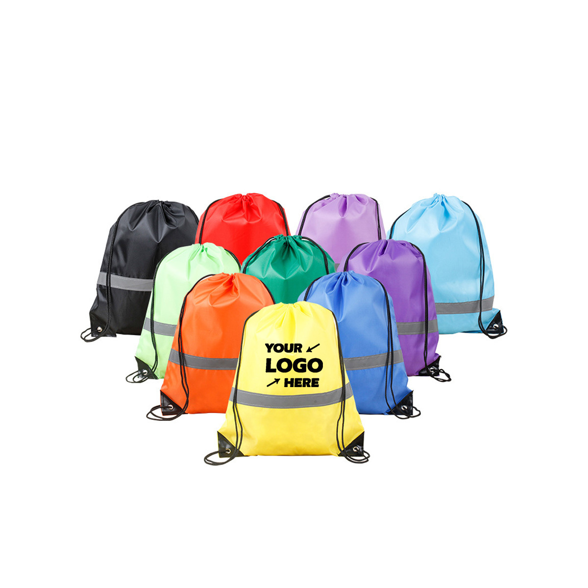 Reflective Strips Cinch Backpack