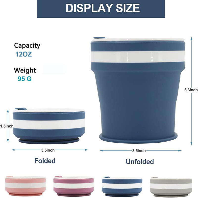 12oz Collapsible Silicone Travel Folding Cup