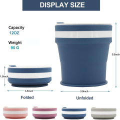 12oz Collapsible Silicone Travel Folding Cup