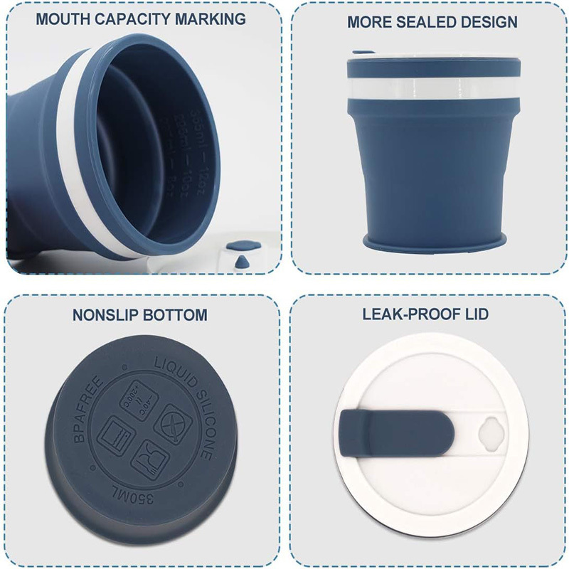 12oz Collapsible Silicone Travel Folding Cup