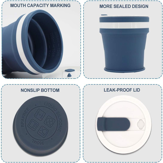 12oz Collapsible Silicone Travel Folding Cup