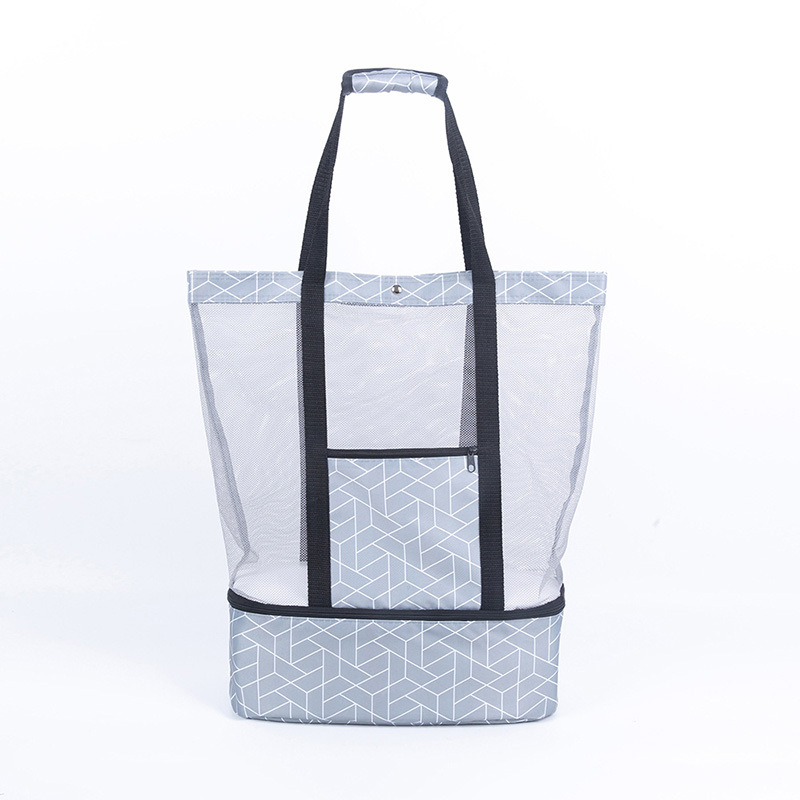 Beach Tote Bag with Insulated Can Cooler