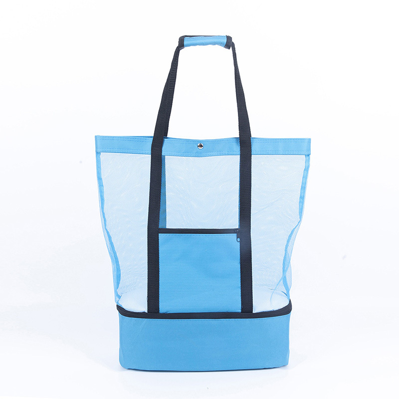 Beach Tote Bag with Insulated Can Cooler