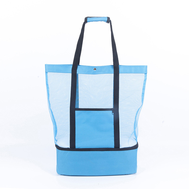 Beach Tote Bag with Insulated Can Cooler