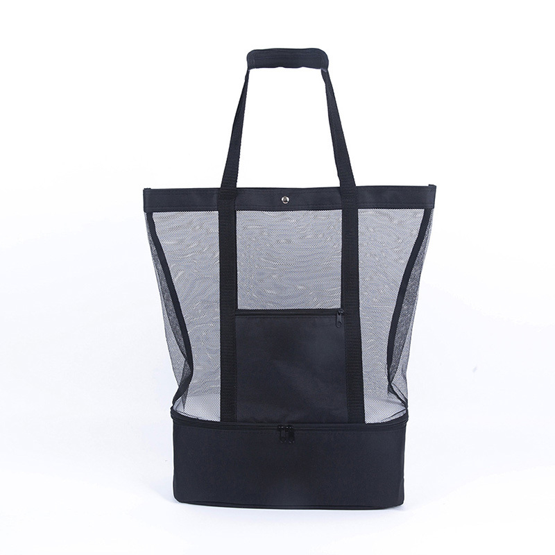 Beach Tote Bag with Insulated Can Cooler