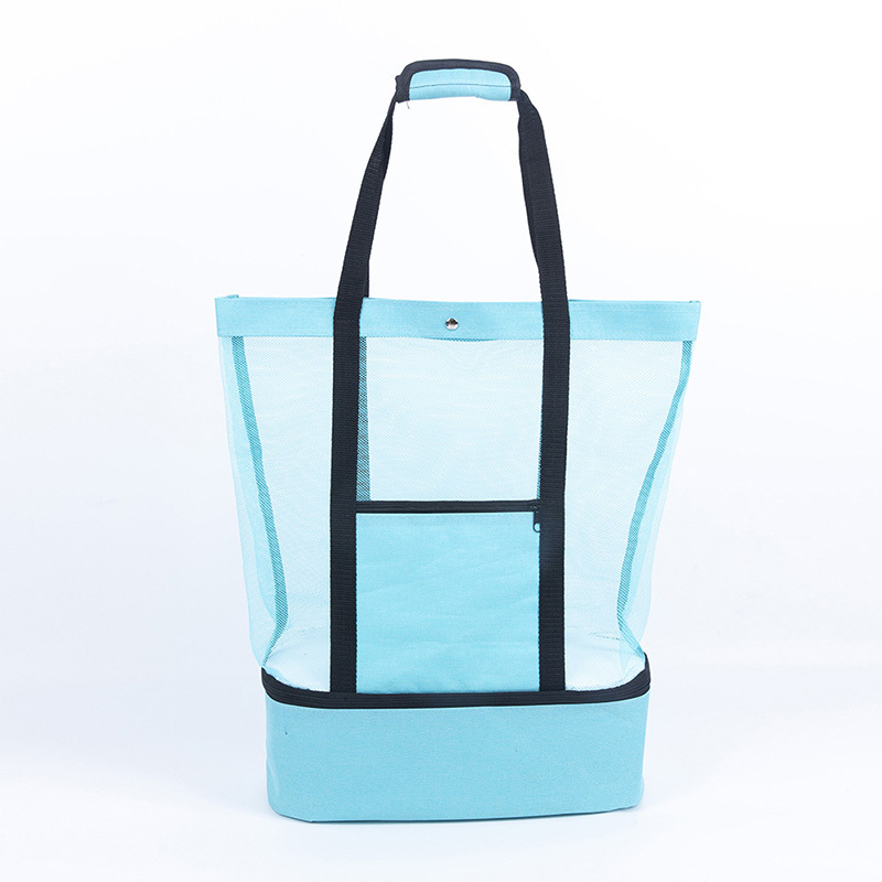 Beach Tote Bag with Insulated Can Cooler