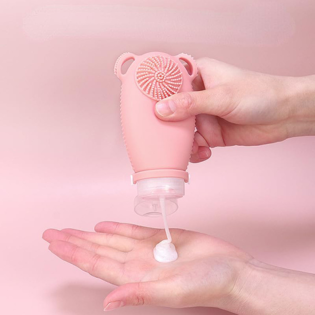 Dispenser Bottle With Shampoo Brush