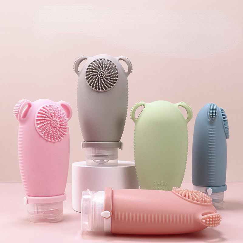 Dispenser Bottle With Shampoo Brush
