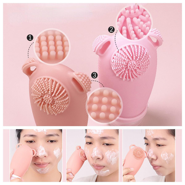 Dispenser Bottle With Shampoo Brush