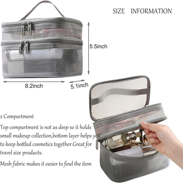 Double Layer Mesh Makeup Bag