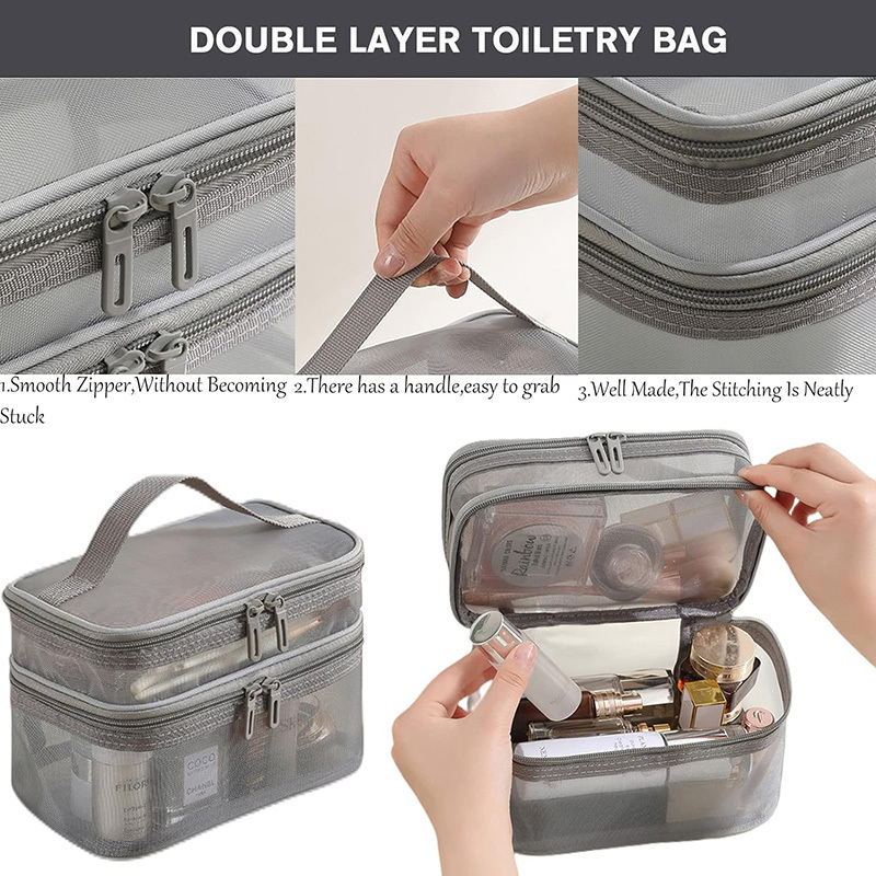 Double Layer Mesh Makeup Bag