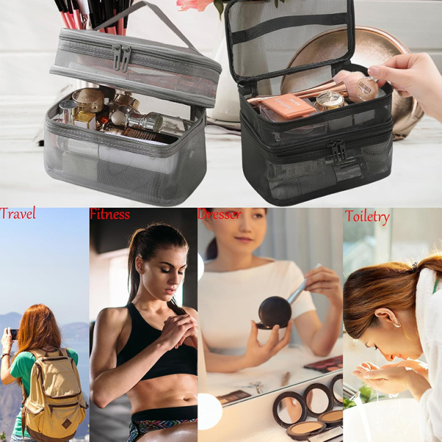 Double Layer Mesh Makeup Bag