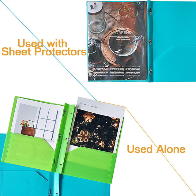 Plastic Folders With 3 Metal