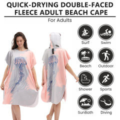 Quick Dry Surf Poncho Changing Robe with Hood