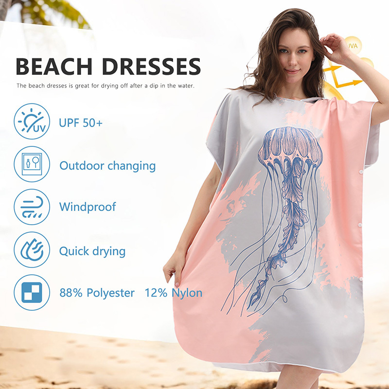 Quick Dry Surf Poncho Changing Robe with Hood